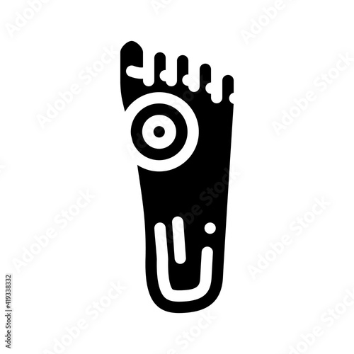 callus on foot glyph icon vector illustration