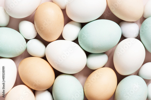 Pastel colored Easter eggs