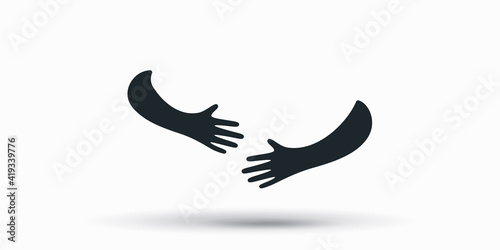 Hands hugged over white vector illustration photo
