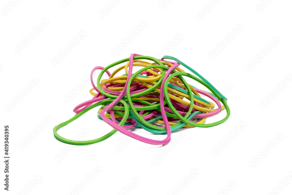 Elastic bands on a white background Elastic bands on a white background