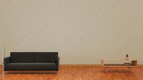 3d interior minimalism, chair and table