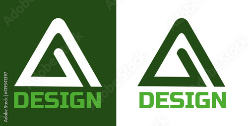 Home building logo and symbols. Eco Real estate vector logo. Vector Abstract icons green triangle.