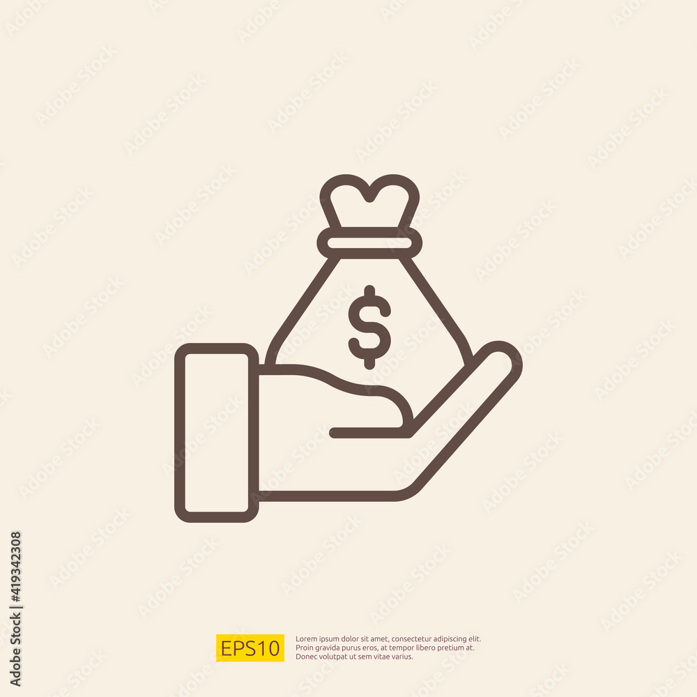 donation and charity line icon for Muslim and Ramadan theme concept. Vector illustration donation and charity line icon for Muslim and Ramadan theme concept. Vector illustration