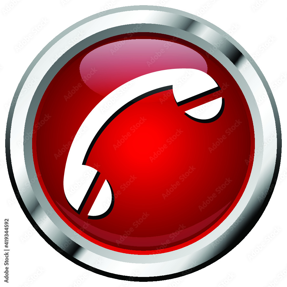 Telephone, phone icon, button, 3d red glossy circle Telephone, phone icon, button, 3d red glossy circle