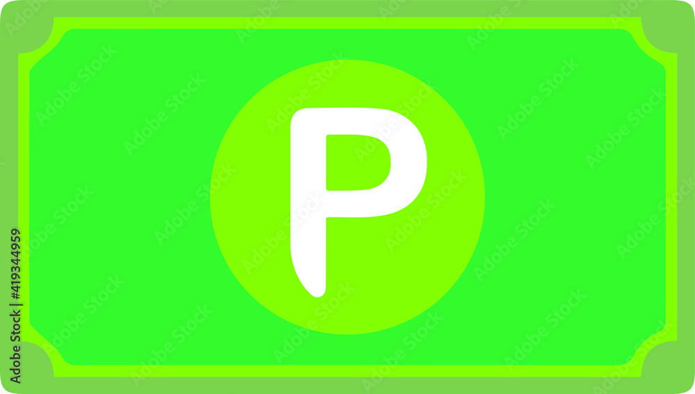 Botswana Pula currency Sign Green Note icon Vector for mobile apps and Websites Botswana Pula currency Sign Green Note icon Vector for mobile apps and Websites