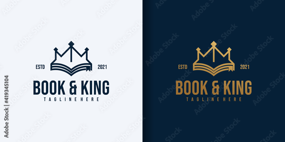 King & book logo design vector King & book logo design vector