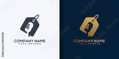 broadcast shopping logo template design vector, podcast, studio logo vector