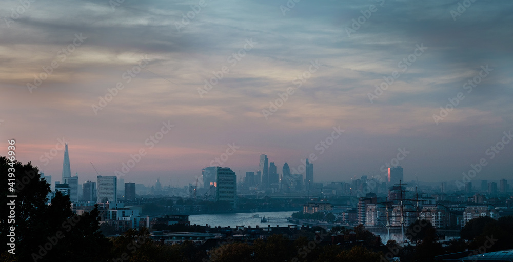 London landscape from Greenwich observatory.