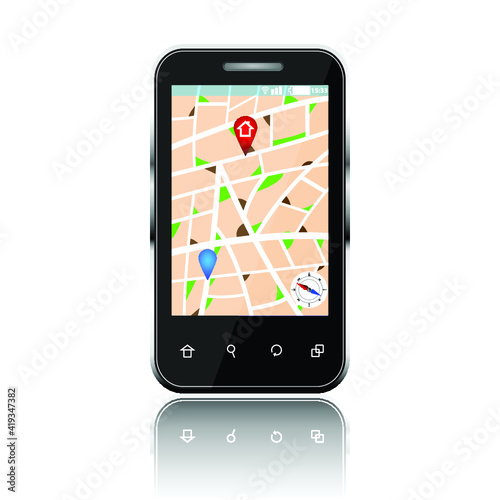 GPS Navigation on Mobile Phone Device and Transportation Concept