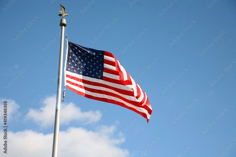 Fototapeta premium The flag of USA outdoors