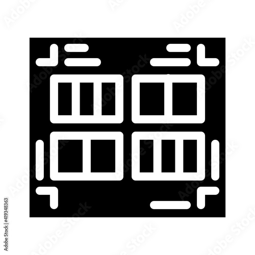 prefabricated printing catalogs glyph icon vector illustration