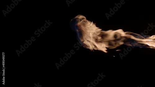 Super Slow Motion Shot of Fire Flame Isolated on Black Background © neolko