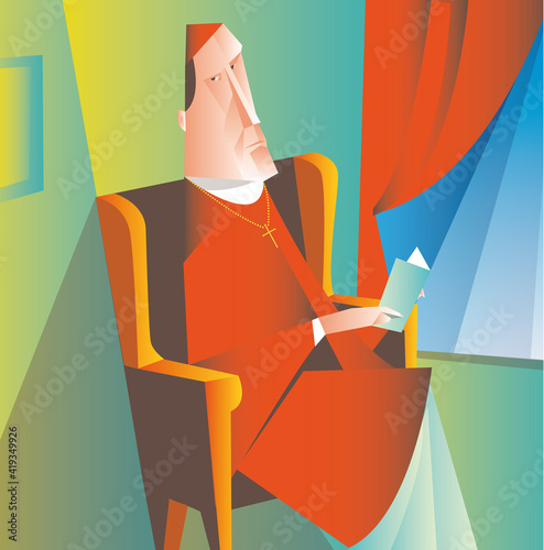 Cardinal, Catholic priest Vector illustration