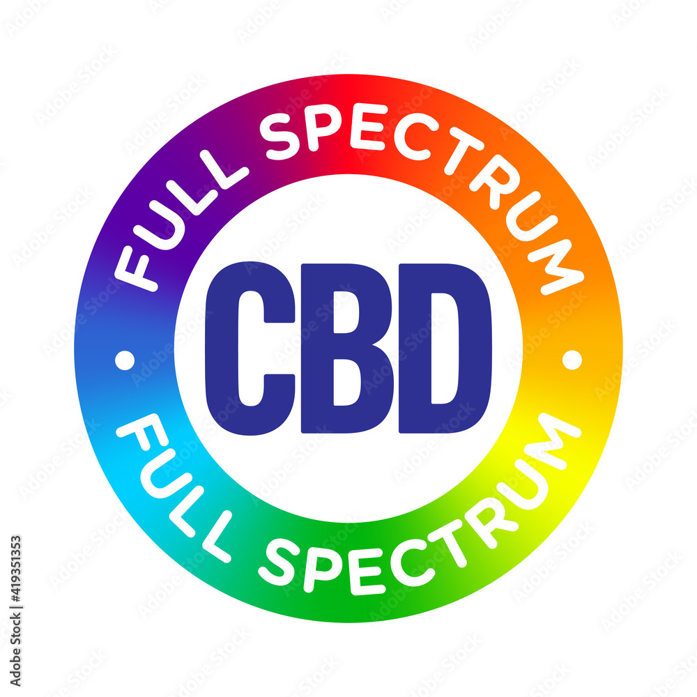 Full spectrum CBD oil vector badge icon