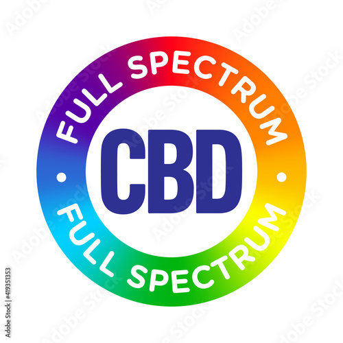 Full spectrum CBD oil vector badge icon