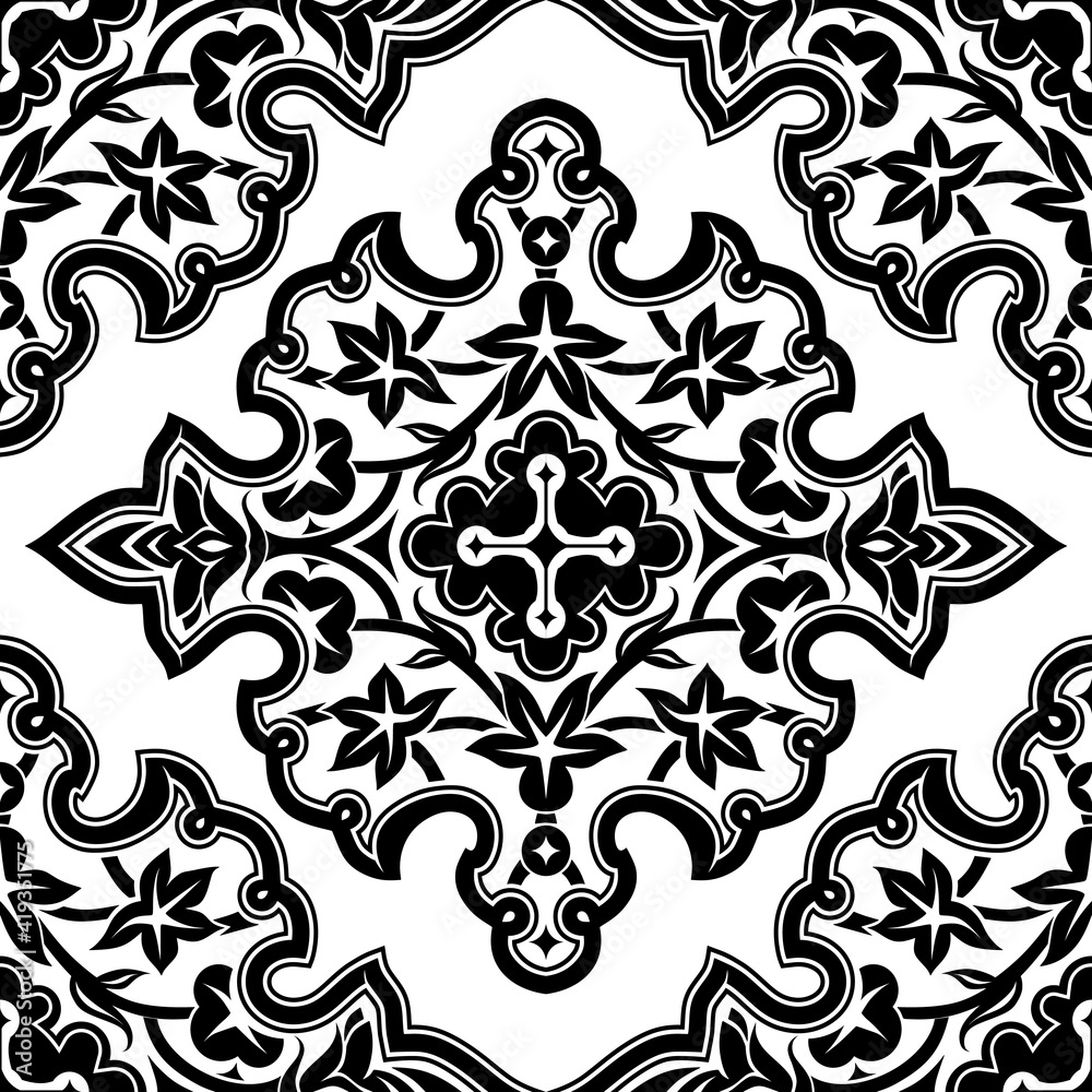 Fototapeta premium Seamless pattern with oriental Indo-Persian ornament. Vector illustration