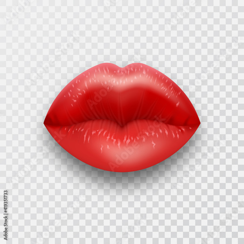 Brightly painted lips