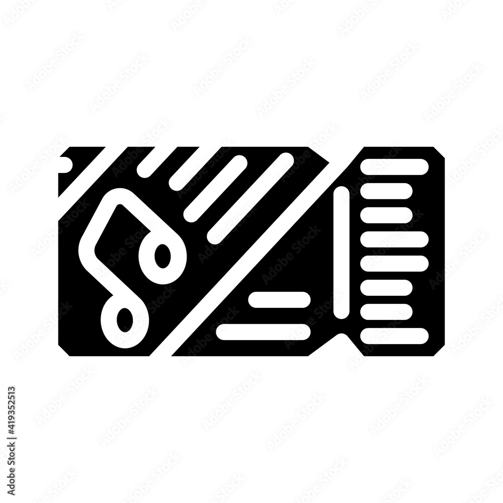 ticket on concert glyph icon vector illustration ticket on concert glyph icon vector illustration