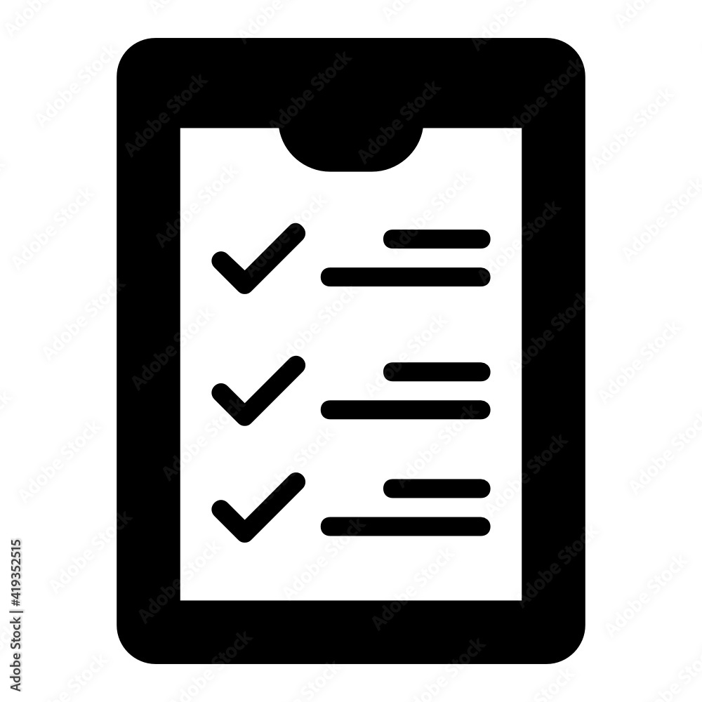 Check list with Board Concept Vector glyph Icon Design, postal service symbol on white background, physically transporting postcards and parcels Sign, Courier and Shipping Services Stock illustration Check list with Board Concept Vector glyph Icon Design, postal service symbol on white background, physically transporting postcards and parcels Sign, Courier and Shipping Services Stock illustration