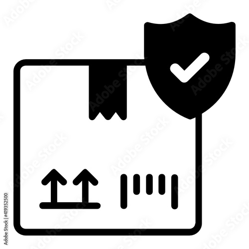 Cargo instructions Concept, secure package with Up arrows Vector Glyph Icon Design, postal service symbol, physically transporting parcels Sign, Courier and Shipping Services Stock illustration