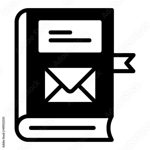 Logbook Concept, Book Cargo Vector Icon Design, postal service symbol, physically transporting postcards and parcels Sign, Courier and Shipping Services Stock illustration, Distance learning
