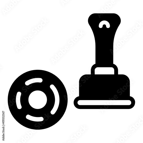 Snail Mail Rubber Stamp Concept Vector Glyph Icon Design, postal service symbol, physically transporting postcards and parcels Sign, Courier and Shipping Services Stock illustration