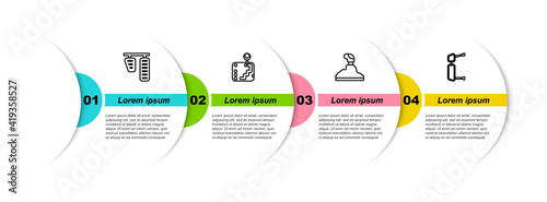 Set line Car gas and brake pedals, Gear shifter, and Truck side mirror. Business infographic template. Vector.