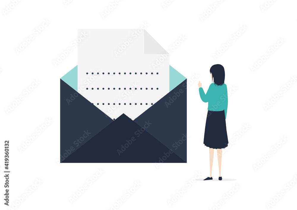 メールを読む女性のイラスト素材 Stock Vector Adobe Stock メールを読む女性のイラスト素材 Stock Vector Adobe Stock