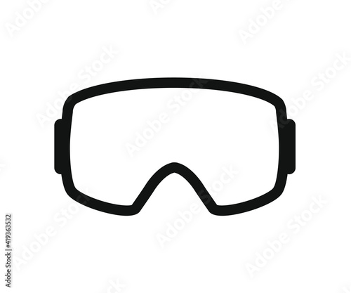 Ski goggles on a white background. Symbol. Vector illustration.