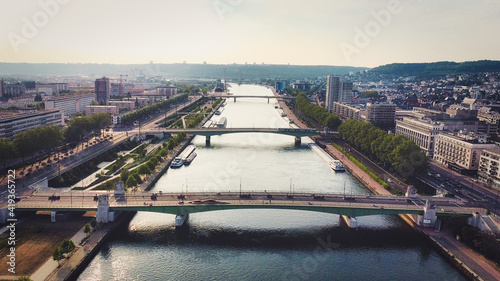 Tableau sur toile Vue en drone de la ville de rouen