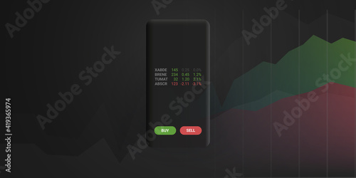 Digital Business and Market Analysis, Stock Trading, Investment Helper Apps, Robo-Advisor Concept Design, Vector Illustration