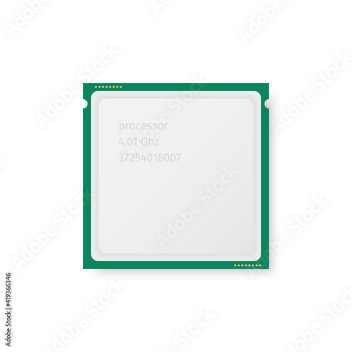 Central processor on white background.