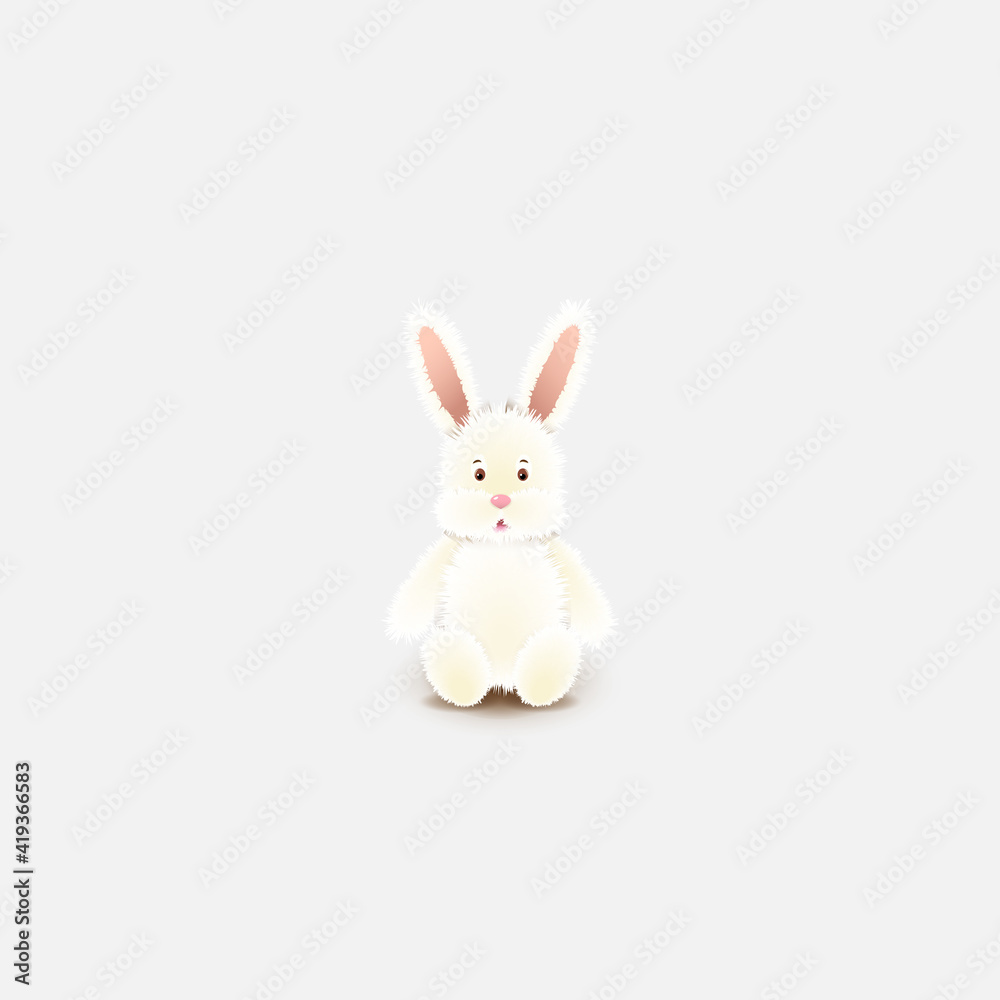 Fototapeta premium white rabbit isolated on white background