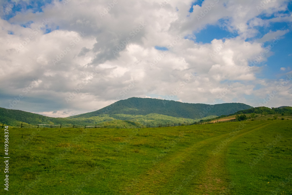 landscape in the Carpathian mountains near Svalyava, Ukraine