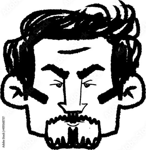 portrait of brutal bearded man. vector