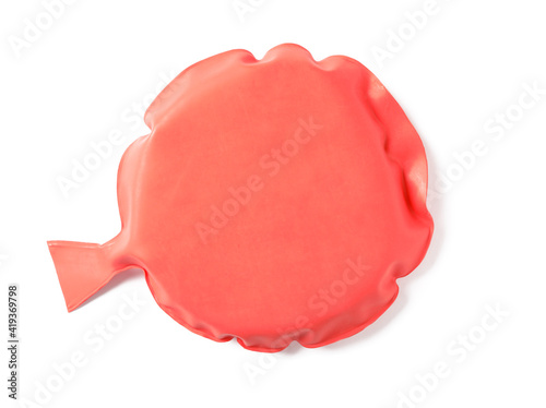 Whoopee cushion isolated on white, top view. Funny joke