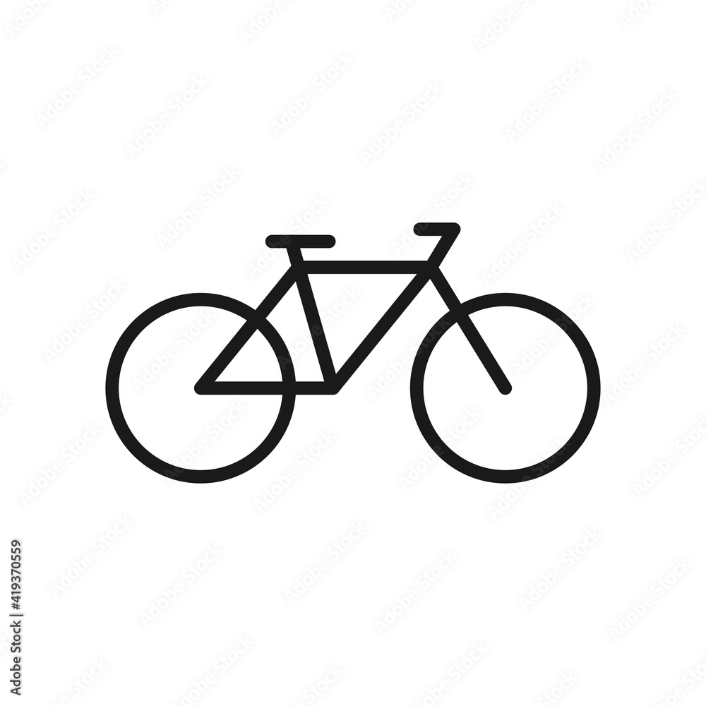 Bike icon. Bicycle symbol. Vector illustration isolated on white Bike icon. Bicycle symbol. Vector illustration isolated on white