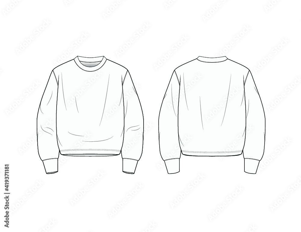 Ondergeschikt vernieuwen musicus Crewneck Pullover Sweater Merch Design Template Stock Vector | Adobe Stock