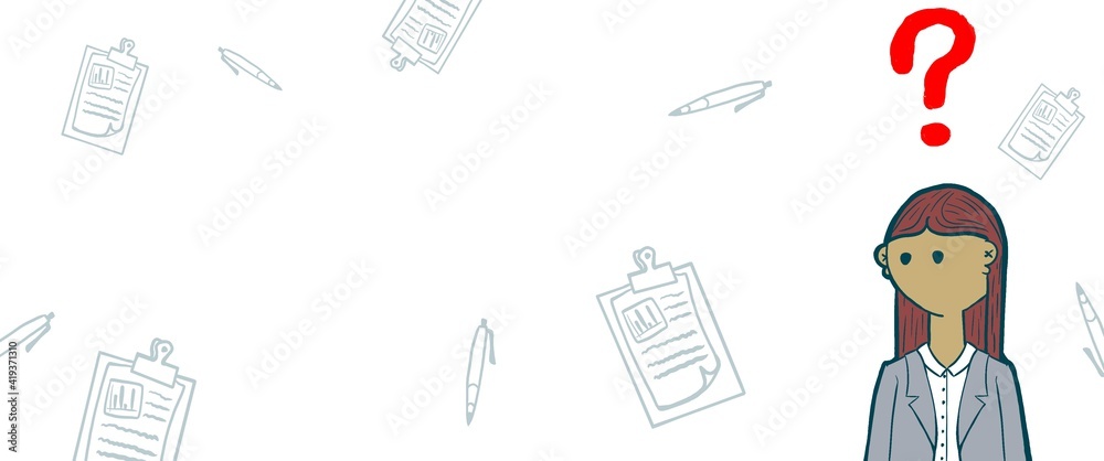 Template with female or woman in an office uniform