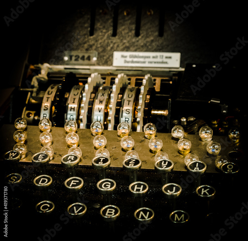 Photos Keyboard, Bulbs & Rotors German World War 2 'Enigma' Machine