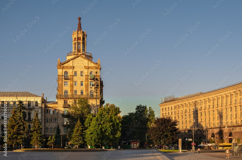 Historical building on Khreshchatyk in Kyiv, Ukraine