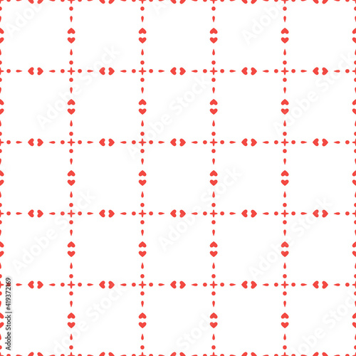 small bleeding hearts seamless pattern in red