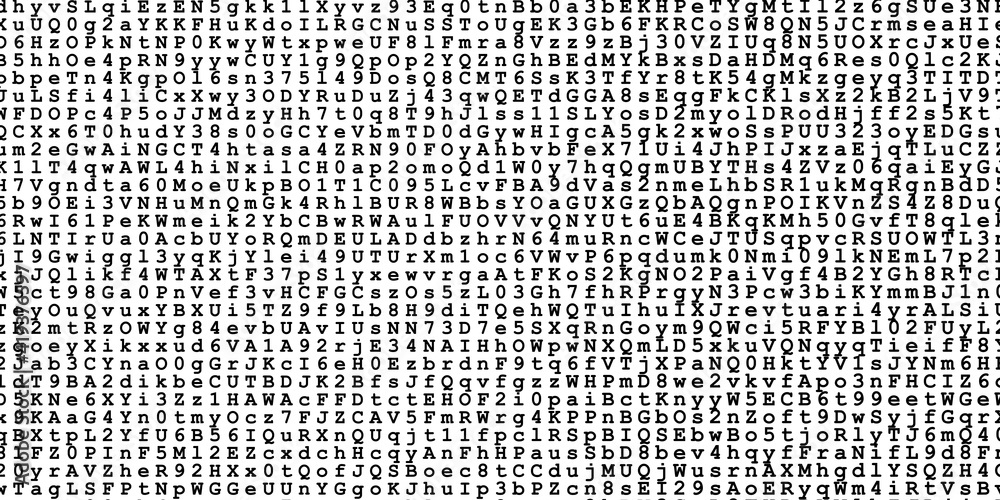 Random black digits and letters looking like code on white background, abstract illustration Random black digits and letters looking like code on white background, abstract illustration