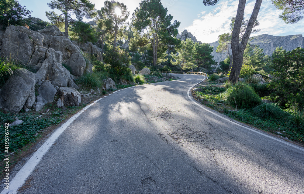 Mountain road with curves