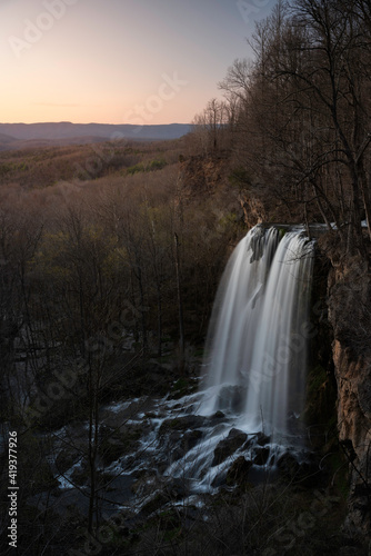 Soft early Spring evening light on Falling Spring Falls in Alleghany, Virginia.