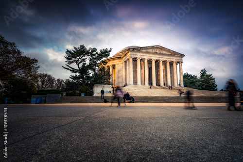 Late morning light filling the Jefferson Memorial as the number of tourists increase in the morning, enjoying the sights of Washington DC.