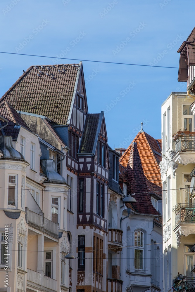 Häuserzeile im Jugendstil in Flensburg. Häuserzeile im Jugendstil in Flensburg.