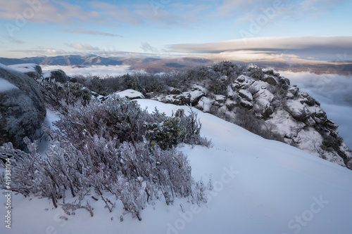 Frigid conditions on the summit of Old Rag Mountain in Shenandoah National Park the morning after an ice storm made its way through Virginia. © Nick