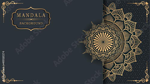 luxury mandala with gorgeous arabesque pattern style  background for card, cover, print, poster, banner, brochure