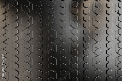 hexagonal grid wall metalli...